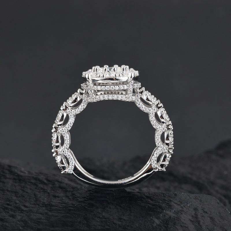 Emerald Cut Moissanite Ring S925 Silver Hip Hop | Caratix
