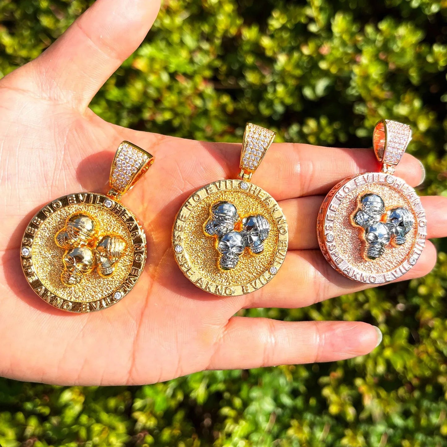 Men's Hardcore Hip Hop Necklace | Premium Copper CZ Skeleton Jewelry - CaratixJewelry