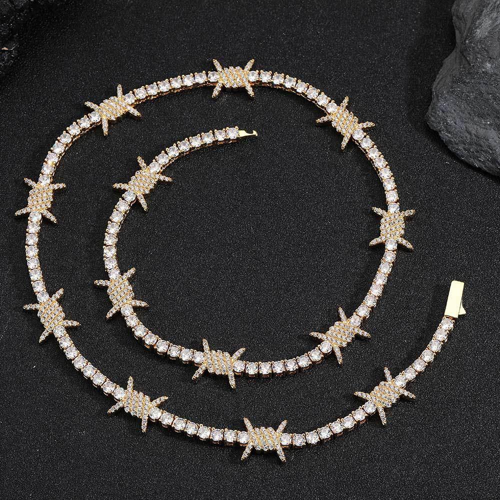 Thorn Tennis Chain Zircon Necklace with Spring Clasp for Men & Women | Caratix Jewelry - CaratixJewelry