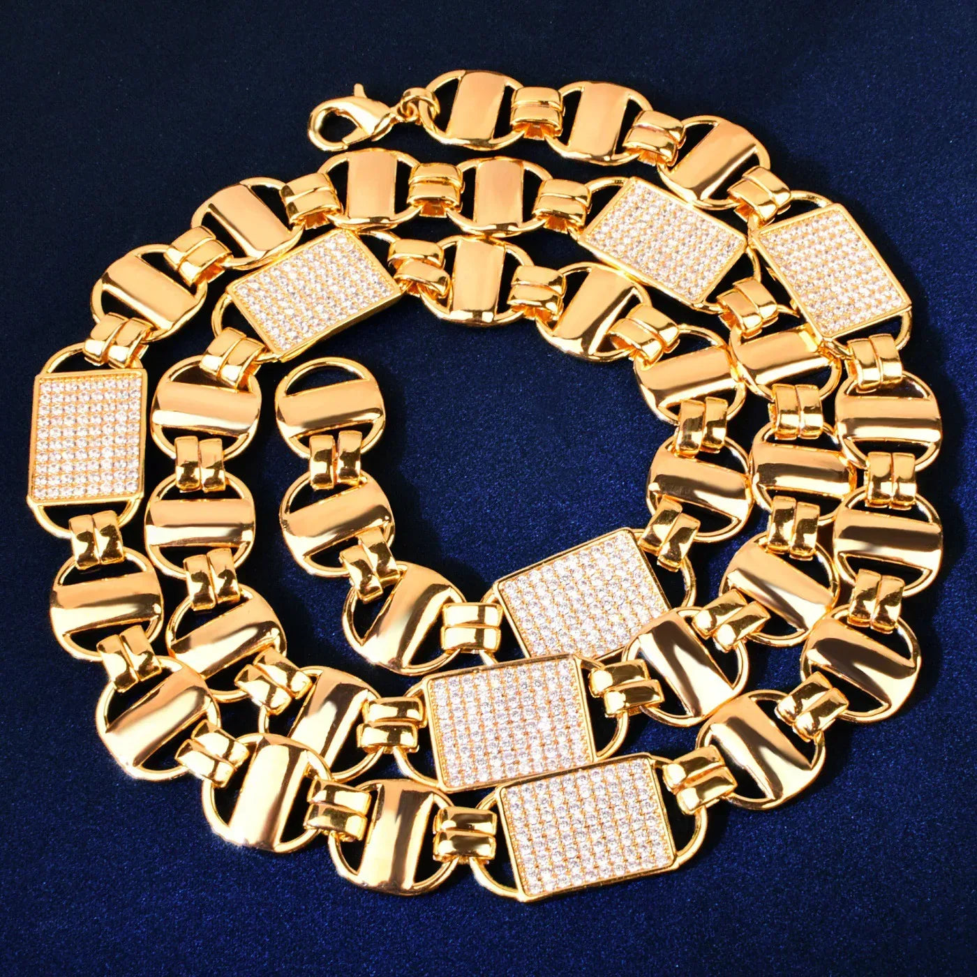 14mm Square Cuban Chain Necklace with Copper & Zircon - CaratixJewelry