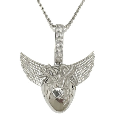 Men's "Freedom & Passion" Necklace | Premium Real Copper CZ Angel Wings - CaratixJewelry