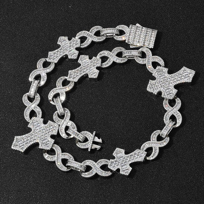 Cross Necklace Figure 8 Chain Zircon Hip Hop Jewelry for Men | Caratix Jewelry - CaratixJewelry