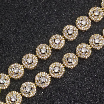 Custom Round & Baguette Mixed-Cut Cluster Bracelet | Elite Bling Jewelry | Caratix - CaratixJewelry