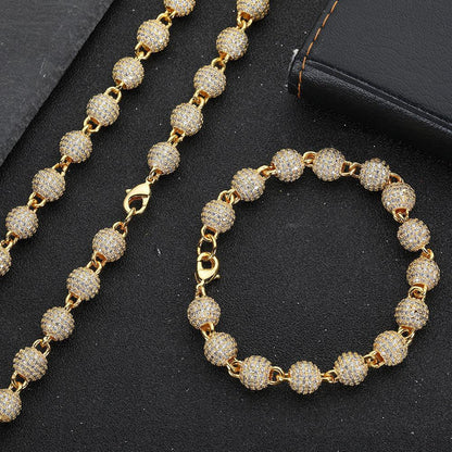 8mm Bead Chain Bracelet with Zircon | Men’s Trendy Personalized Jewelry | Caratix Jewelry - CaratixJewelry