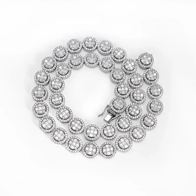13mm Moissanite Cuban Link Necklace | S925 Silver Men’s Iced Out Hip Hop Chain - CaratixJewelry