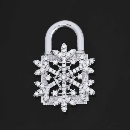 Lock Snowflake Pendant Necklace Zircon Hip Hop Jewelry for Women | Caratix Jewelry - CaratixJewelry