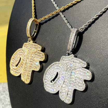 Iced Out "OTF" Letter Pendant for Women | Ladies Real Copper CZ Necklace - CaratixJewelry
