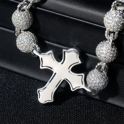 Moissanite Cuban Link Necklace | S925 Silver Men’s Iced Out Hip Hop Chain - CaratixJewelry