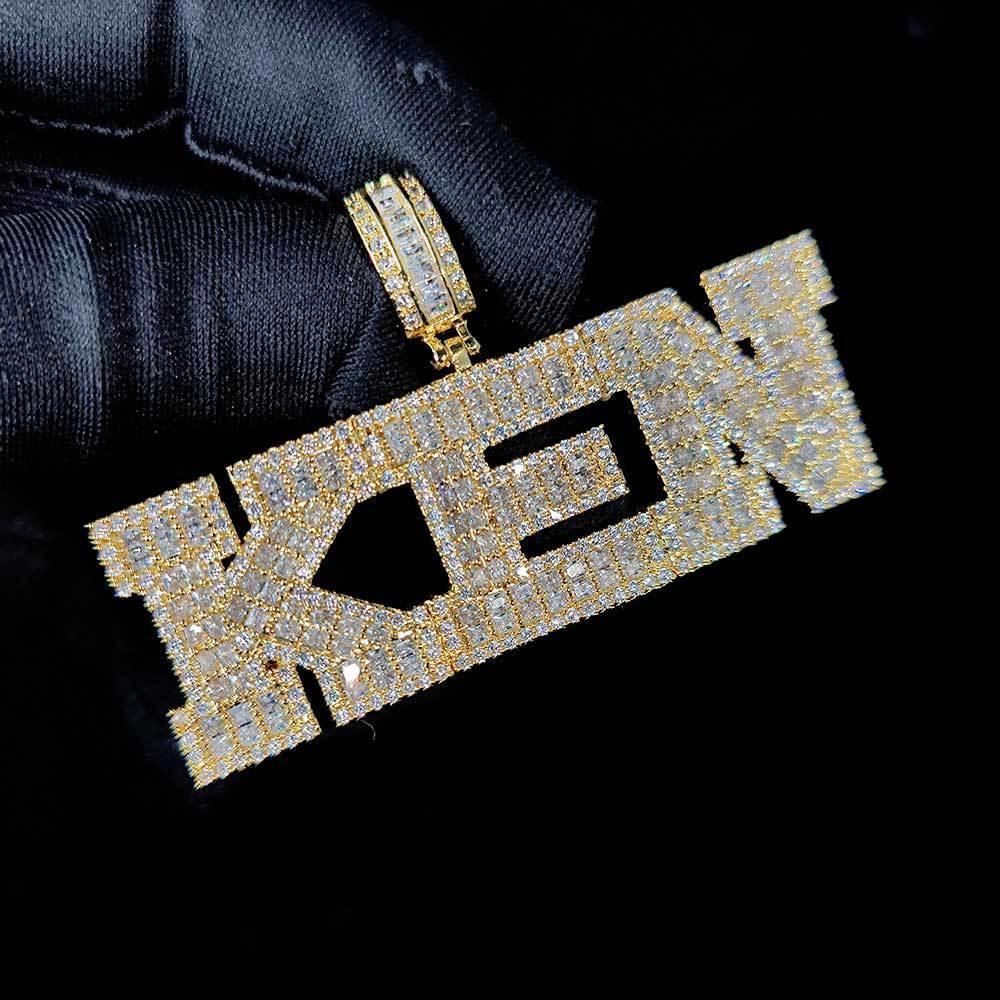 T-Shaped Zircon Letter Pendant Necklace with Gold Plating for Men | Caratix Jewelry - CaratixJewelry