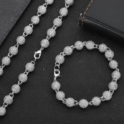 8mm Bead Chain Bracelet with Zircon | Men’s Trendy Personalized Jewelry | Caratix Jewelry - CaratixJewelry