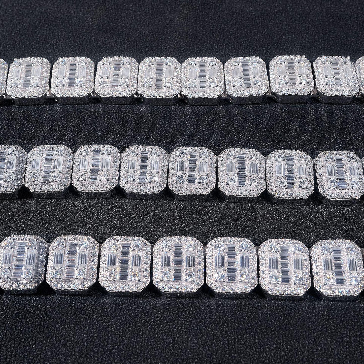 13mm D-Color Moissanite Cuban Link | S925 Silver Men’s Necklace - CaratixJewelry