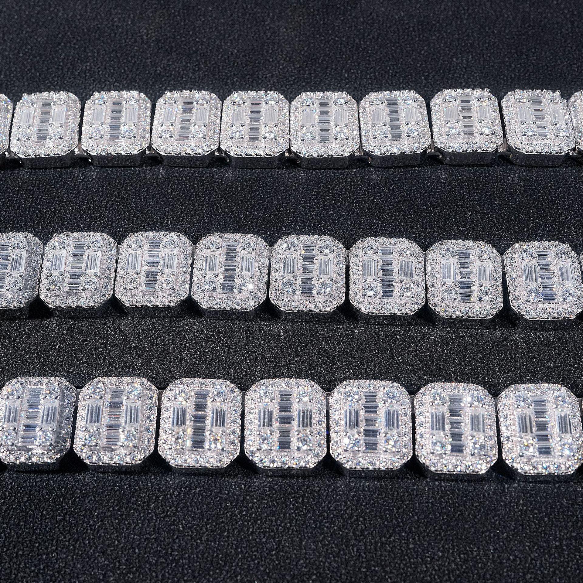 13mm D-Color Moissanite Cuban Link | S925 Silver Men’s Necklace - CaratixJewelry
