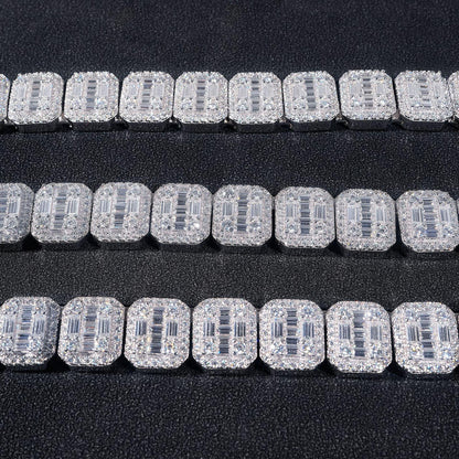 13mm D-Color Moissanite Cuban Link | S925 Silver Men’s Necklace - CaratixJewelry