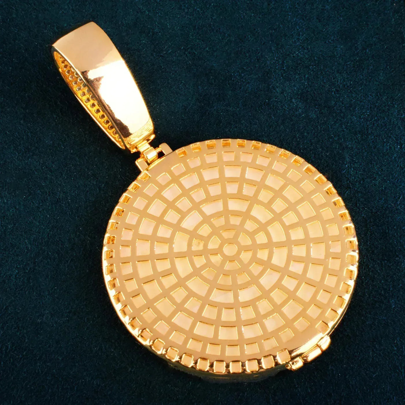 Large Round Photo Pendant | Iced Out CZ Solid DIY Custom Picture Hip Hop Necklace - CaratixJewelry