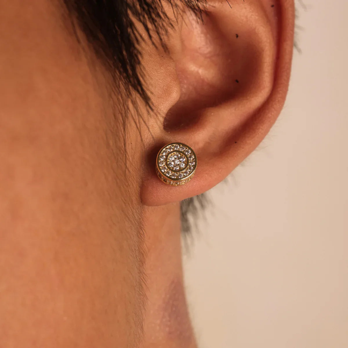 Iced Out Hip Hop Studs - Square & Round CZ Earrings for Men