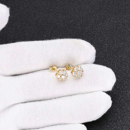 Flower-Shaped Full Zircon Stud Earrings for Men | Luxury Hip Hop Jewelry | Caratix Jewelry - CaratixJewelry