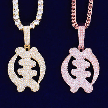 Iced Out Fish Bone Pendant | Women's Y2K Skeleton Necklace | Articulated Moving Fish Charm | Premium Copper CZ Hip Hop Jewelry | Cute & Edgy Bling | Caratix - CaratixJewelry