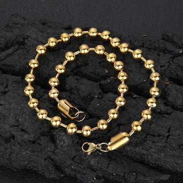 8mm Stainless Steel Ball Chain Necklace Hip Hop Style for Men | Caratix Jewelry - CaratixJewelry