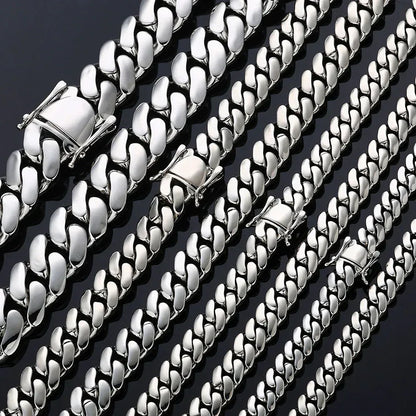 Polished Cuban Link Chain for Men – S925 Sterling Silver Minimalist Luxury Hip Hop Necklace - CaratixJewelry