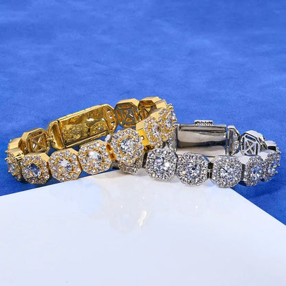10mm Square Tennis Chain Iced-Out Zircon Bracelet for Men | Caratix Jewelry - CaratixJewelry