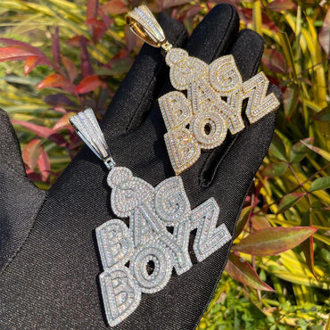 Men's Hip Hop Word Necklace | Premium Copper CZ Money Gang Jewelry Caratix - CaratixJewelry