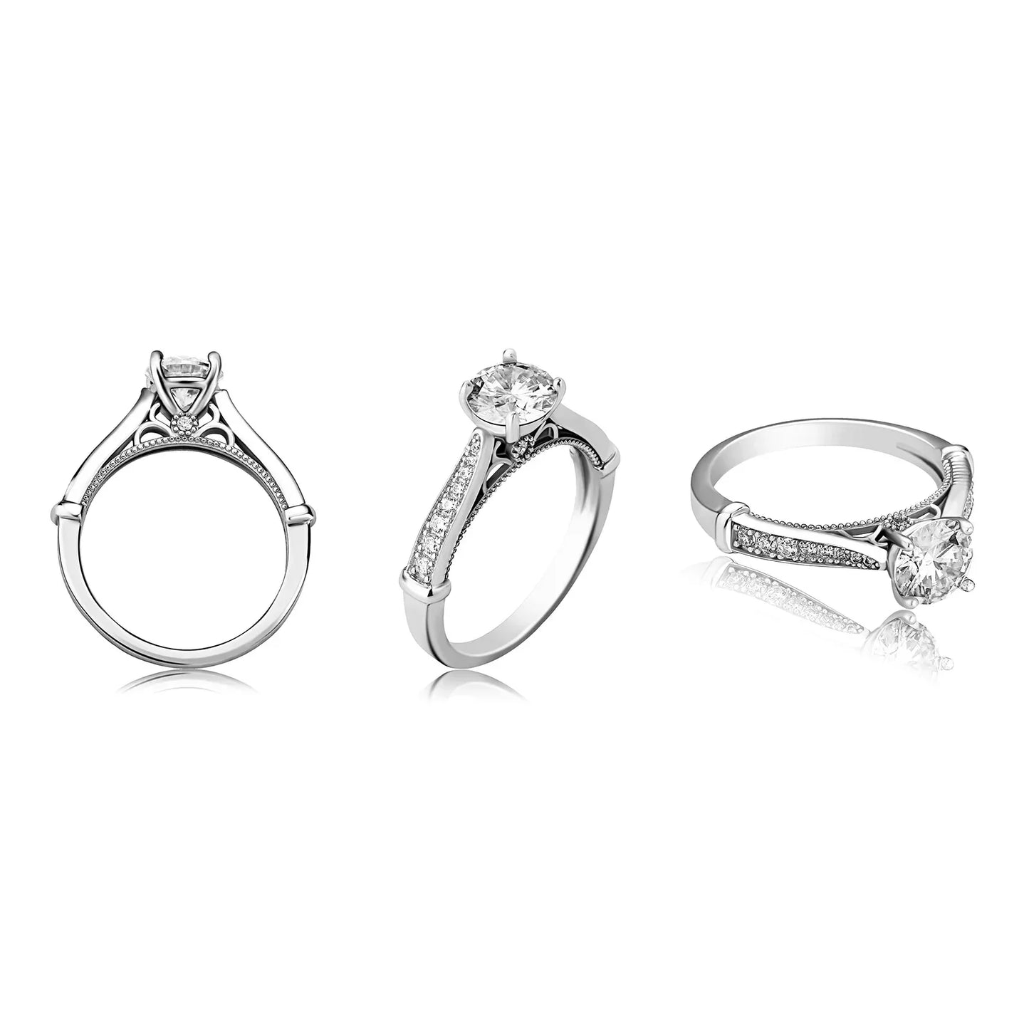 D Color VVS1 Moissanite Ring | S925 Silver Platinum Plated | Caratix