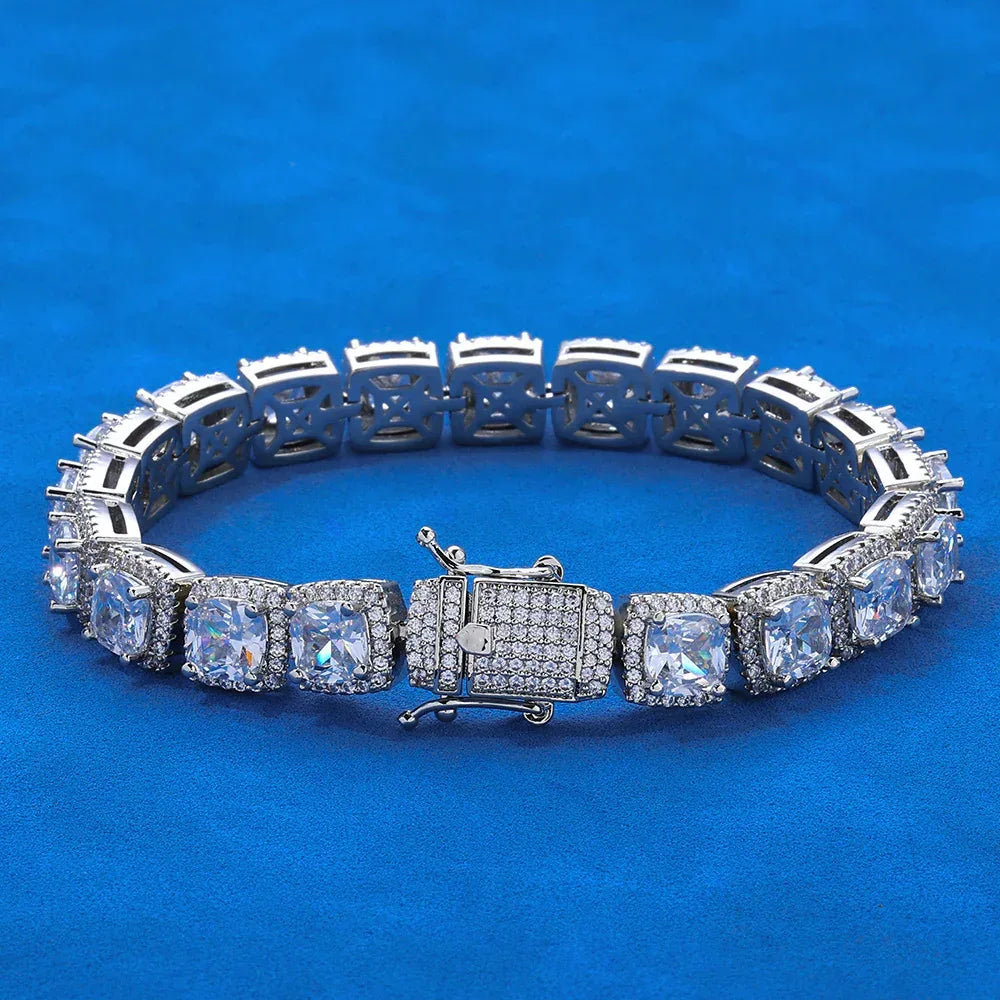 10mm Square Zircon Tennis Chain Necklace Hip Hop Bling | Caratix Jewelry - CaratixJewelry