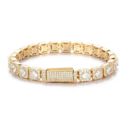 7mm Iced Out Ice Chain Zircon Bracelet Luxury Hip Hop Jewelry for Men | Caratix Jewelry - CaratixJewelry