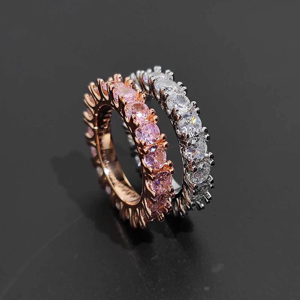 4mm Single-Row Zircon Ring for Men | Trendy Hip Hop Jewelry | Caratix Jewelry - CaratixJewelry