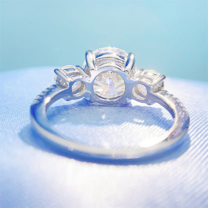 Large 4 Carat Moissanite Ring S925 Silver | 10mm D Color VVS1 Solitaire | Caratix