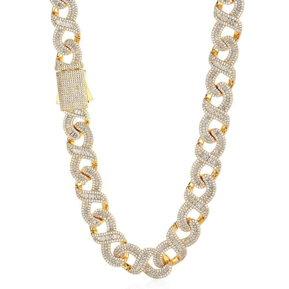 Infinity Figure 8 Cuban Chain Zircon Hip Hop Necklace for Men | Caratix Jewelry - CaratixJewelry