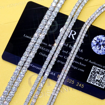 4mm Moissanite Tennis Chain Necklace for Women – S925 Sterling Silver Luxury Hip Hop Jewelry - CaratixJewelry