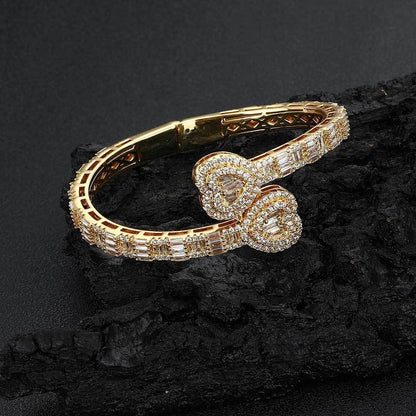 Heart-Shaped Zircon Stone Bracelet for Men | Punk Style Hip Hop Jewelry | Caratix Jewelry - CaratixJewelry