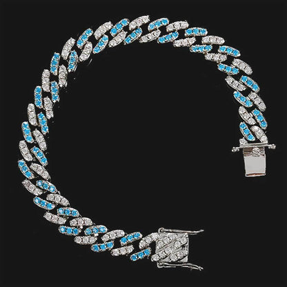 9mm Single Row Cuban Link Zircon Hip Hop Bracelet | Caratix Jewelry - CaratixJewelry