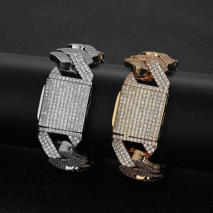 25mm Triple Row Iced-Out Cuban Link Bracelet - CaratixJewelry