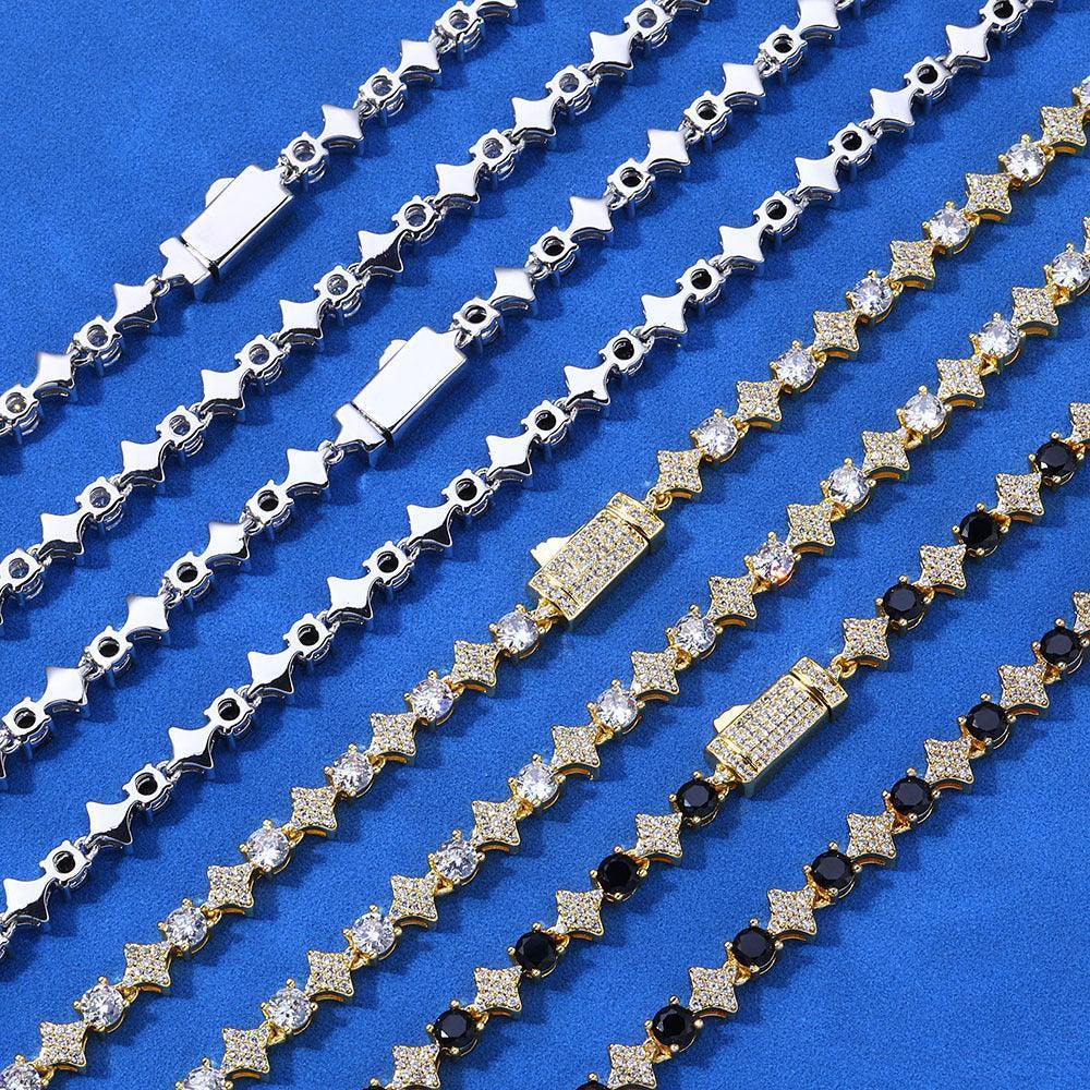 Star Moissanite Tennis Chain – Custom S925 Sterling Silver Minimalist Men’s Luxury Streetwear Necklace - CaratixJewelry