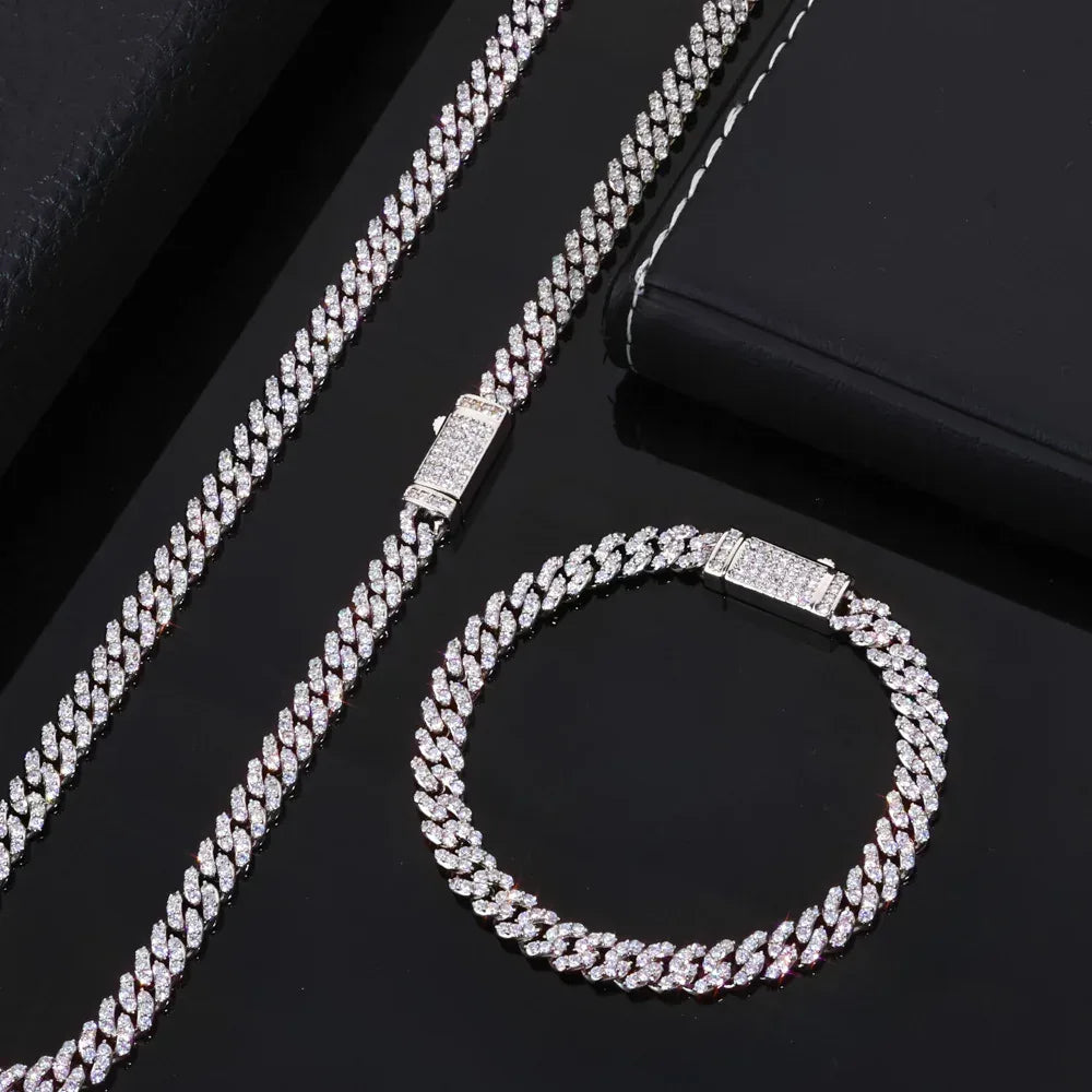Custom 6mm Single-Row Iced Cuban Bracelet | Rapper Iced Out Chain - CaratixJewelry