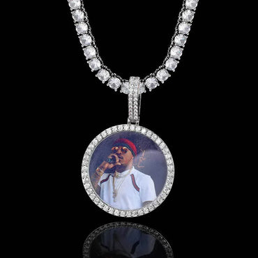 Custom Photo Pendant DIY Necklace with Full Frame for Men | Caratix Jewelry - CaratixJewelry