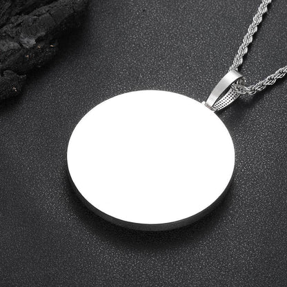 80mm Full Round Letter Pendant Necklace with Zircon Stones for Men | Caratix Jewelry - CaratixJewelry