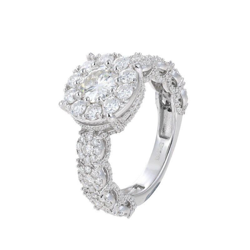 Emerald Cut Moissanite Ring S925 Silver Hip Hop | Caratix