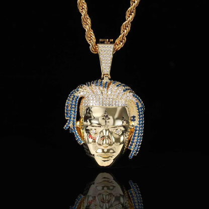 Custom Hip Hop Singer Portrait Pendant Necklace with Zircon Stones for Men | Caratix Jewelry - CaratixJewelry