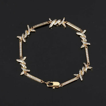 2.5mm Wire Chain Couple Bracelet with Micro-Zircon and Day Clasp for Men & Women | Caratix Jewelry - CaratixJewelry