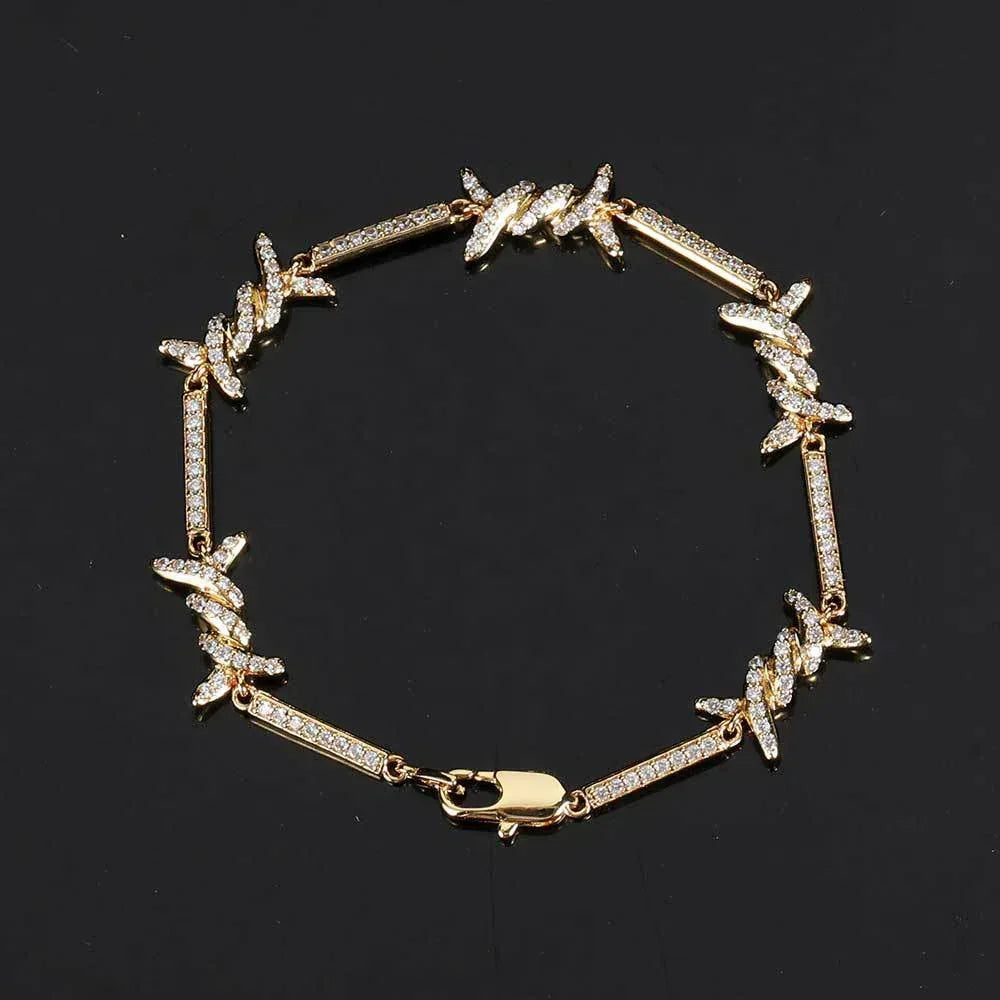 2.5mm Wire Chain Couple Bracelet with Micro-Zircon and Day Clasp for Men & Women | Caratix Jewelry - CaratixJewelry