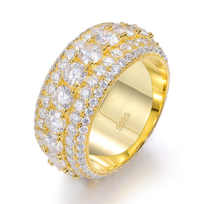 Moissanite Hip Hop Signet Ring 925 Silver Band | Caratix