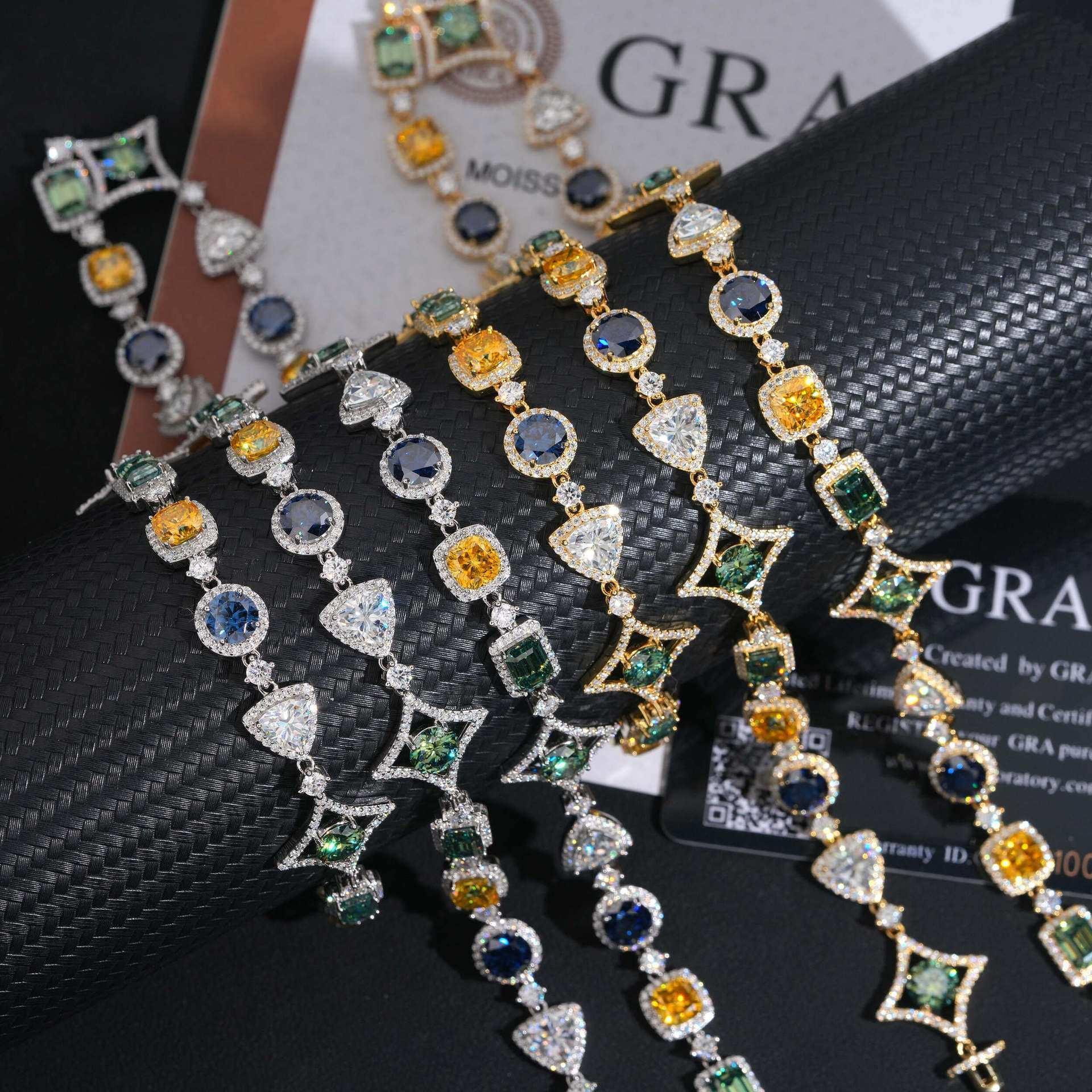 17mm Colored Moissanite Cuban Link | S925 Silver Men’s Iced Out Hip Hop Chain - CaratixJewelry