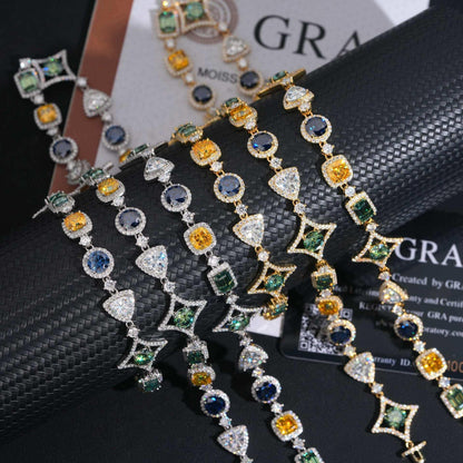 17mm Colored Moissanite Cuban Link | S925 Silver Men’s Iced Out Hip Hop Chain - CaratixJewelry