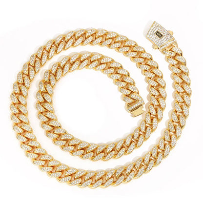 Custom 12mm Double-Row Moroccan Cuban Link | High-End Hip Hop Jewelry | Caratix - CaratixJewelry