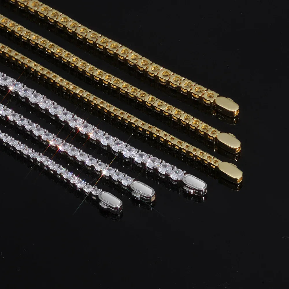 Zircon Tennis Chain Necklace Spring Clasp for Men & Women | Caratix Jewelry - CaratixJewelry