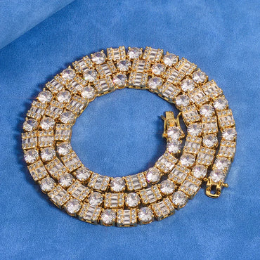 Custom 6.5mm Square & Round Mixed Tennis Bracelet | Secure Clasp Bling Jewelry | Caratix - CaratixJewelry