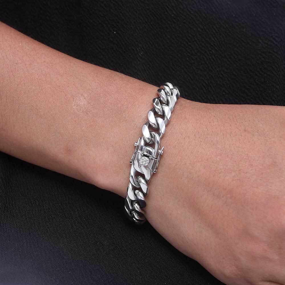 Dragon Head Clasp Stainless Steel Cuban Link Bracelet - CaratixJewelry
